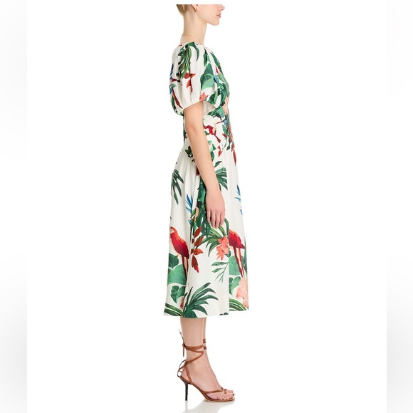 FARM Rio Midnight Macaw Linen Blend Fiesta Dress - Picture 5 of 8
